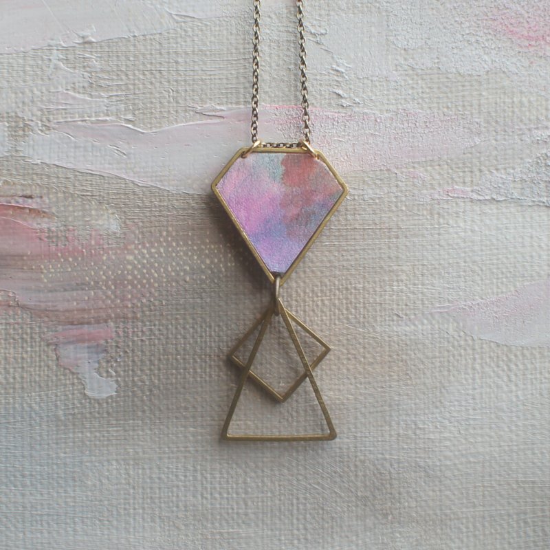 Diamonds-宝石造型皮革项链 - 项链 - 真皮 多色