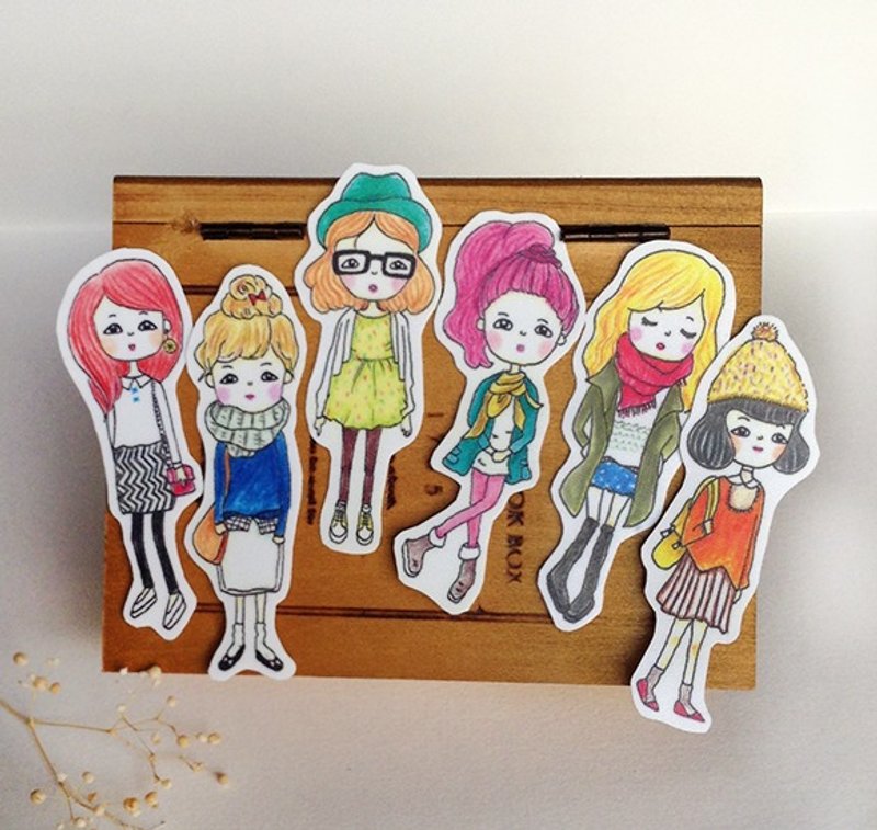 好女孩微美风贴纸 - 贴纸 - 纸 多色