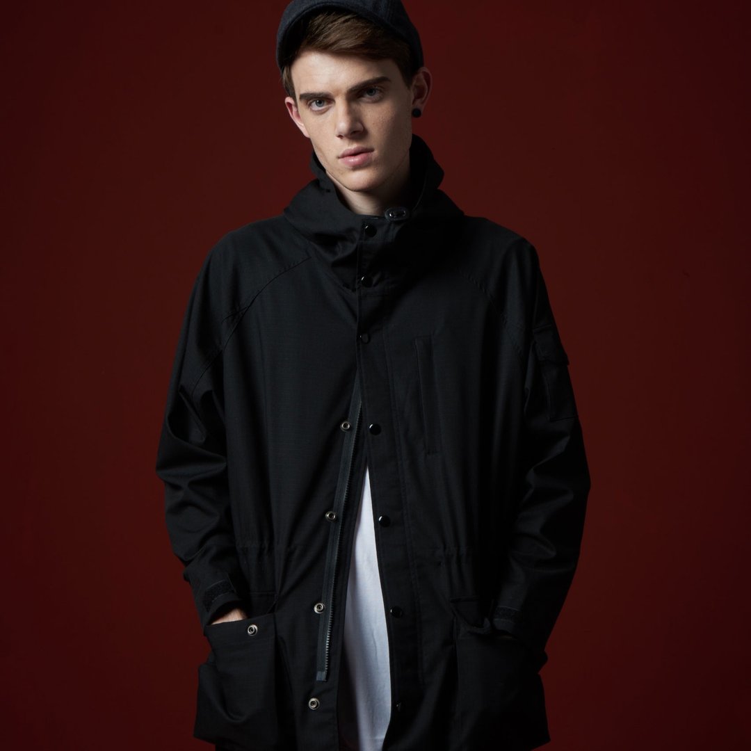 Stone'As Black Army Coat / 连袖 长版 军外套 风衣外套 经典黑 - 女装西装外套/风衣 - 棉 黑色