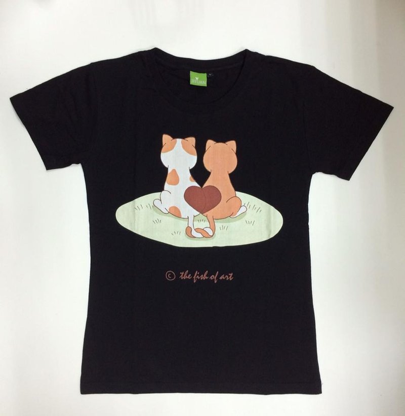 50分的我和50分的你 就是百分百的美满爱情 TEE T0003 - 女装 T 恤 - 棉 黑色