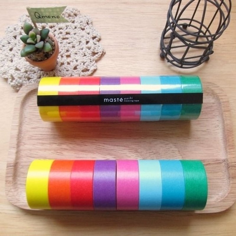 maste Masking Tape 和纸胶带 Basic 亮彩明色系【素色8卷组 (MST-MKT03-A)】 - 纸胶带 - 纸 多色