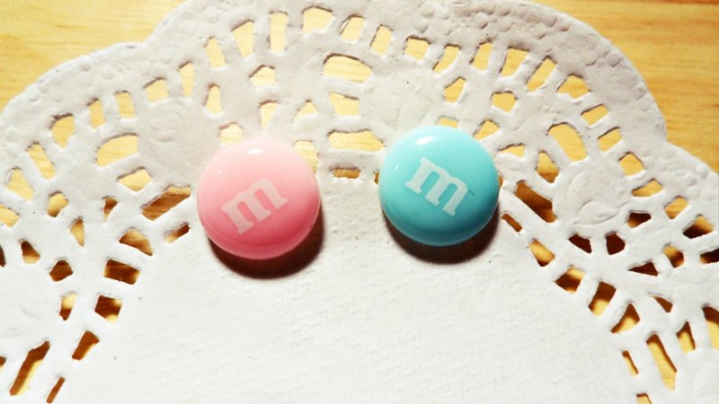 复刻记忆｜创作耳环-限量粉色系撞色(针式) - 耳环/耳夹 - 压克力 多色