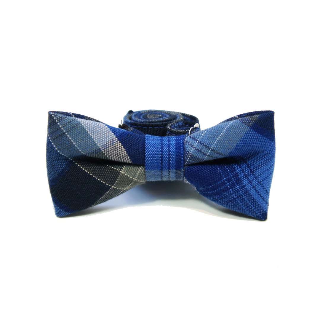 Stone as chic 英伦 格纹 啾啾 领结 bow Tie - 领带/领带夹 - 其他材质 蓝色