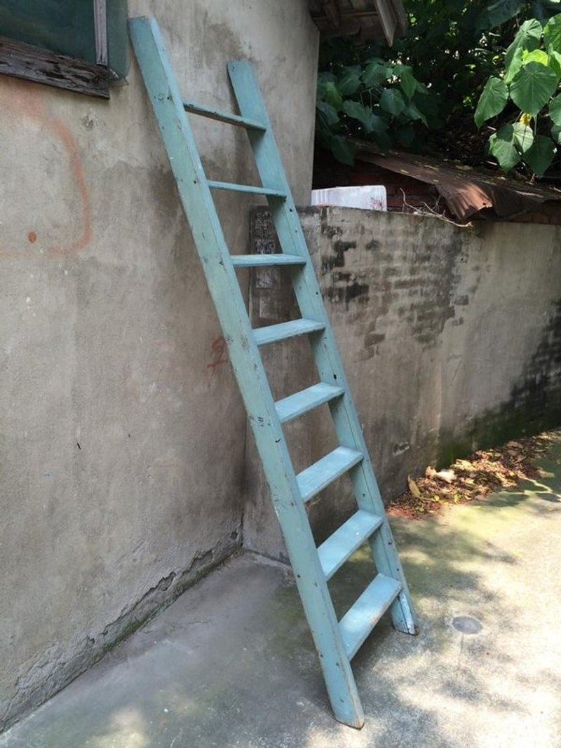 老品眷村乡村杂货zakka老木梯阶梯楼梯书架多肉花台普普风无印良品工业风loft北欧风eames - 其他家具 - 木头 蓝色