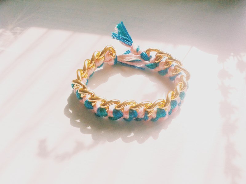 手工订制款｜蓝是最温暖的颜色 幸运编织手环  - 手链/手环 - 其他金属 蓝色