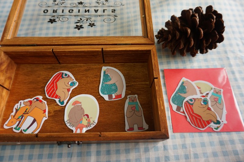 咻咻熊/2014年圣诞节/贴纸包5入 - 贴纸 - 防水材质 白色