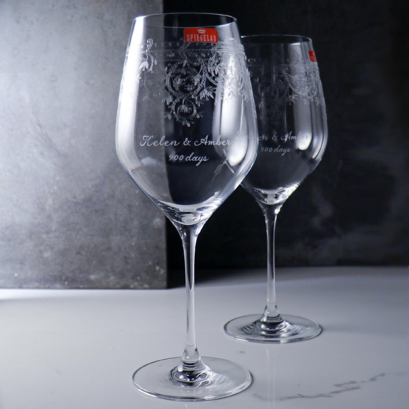 (一对价)810cc【Spiegelau婚礼】德国复古文艺白金水晶波尔多对杯 - 酒杯/酒器 - 玻璃 透明