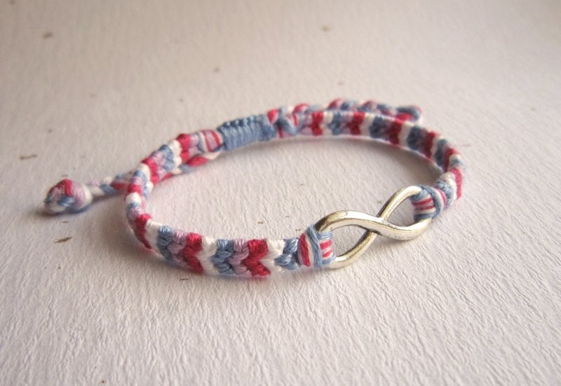 无限缤纷 银白 幸运绳编织手环 (可选色) - 手链/手环 - 棉．麻 多色