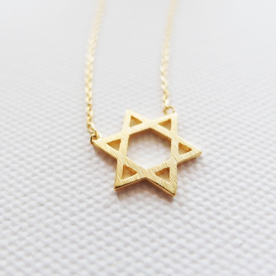 Cha mimi。简单生活。能量六芒星 Whispers Jewish Star 发丝纹 雾金项链 - 项链 - 其他材质 金色