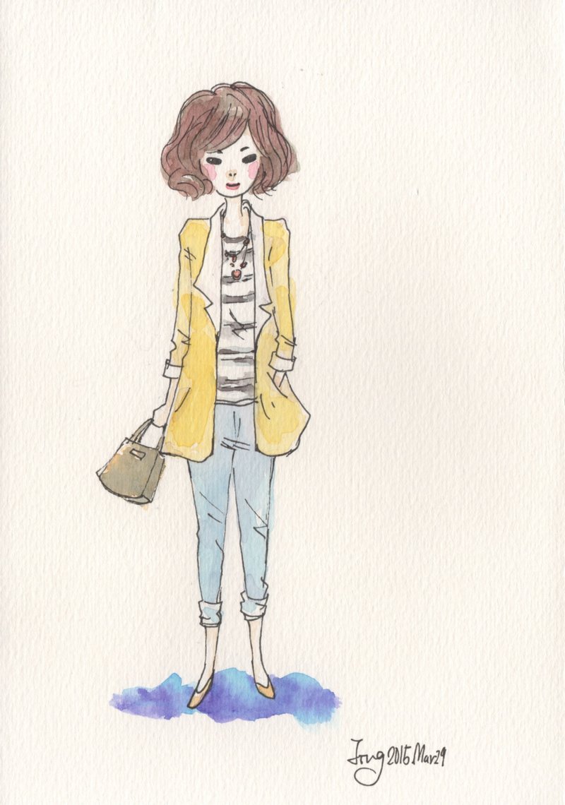 个性手绘插画 Custom Portraits 数位图档 - 订制画像 - 其他材质 橘色