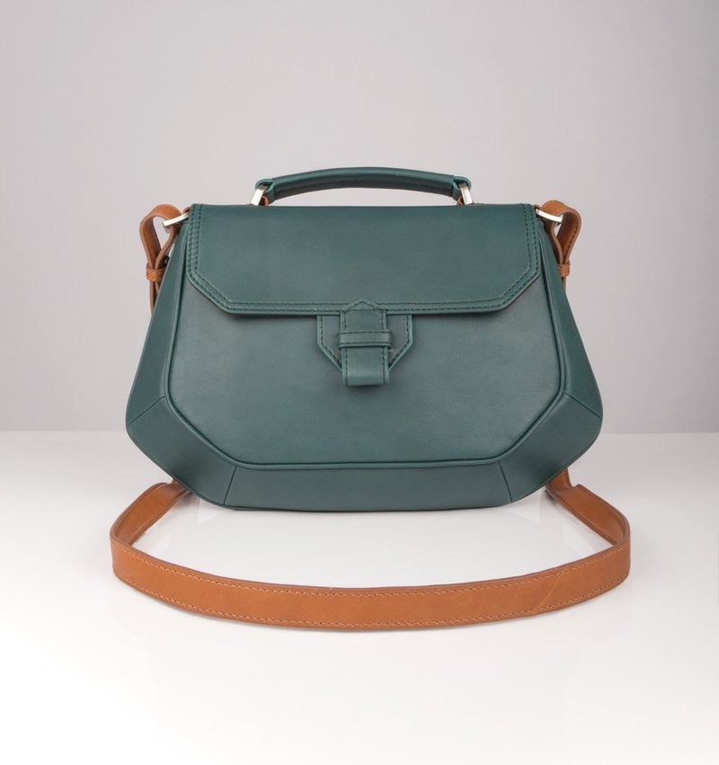 Screw Driver 墨绿小巧六边形肩背包 - 侧背包/斜挎包 - 真皮 绿色