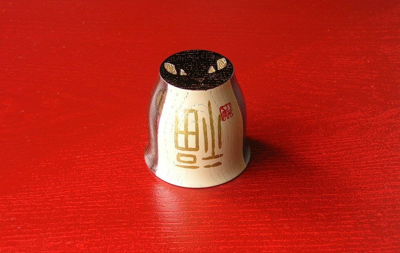 Fukuneko Sake Cup - 茶具/茶杯 - 木头 白色