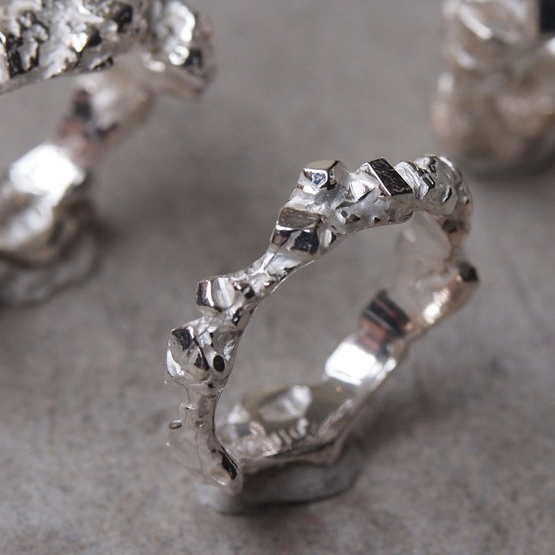 Mineral Specimens【方晶矿石戒指#1】 - 戒指 - 其他金属 灰色