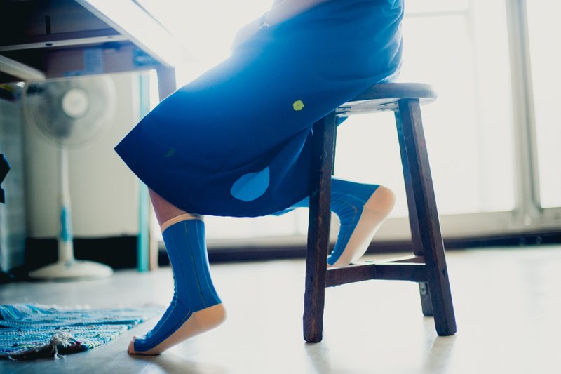 转一个漂亮的圈圈在深蓝海里 / 圆圆棉麻裙子 - 裙子 - 棉．麻 蓝色