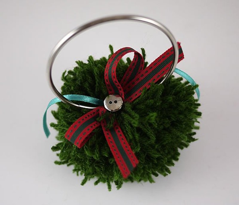 [黑法师]毛线球钥匙圈-小绿毛球贰号 - 吊饰 - 其他材质 