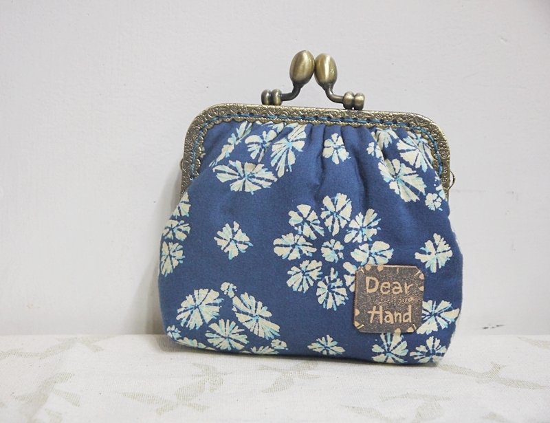 +染布风格+口金包 - 零钱包 - 其他材质 蓝色