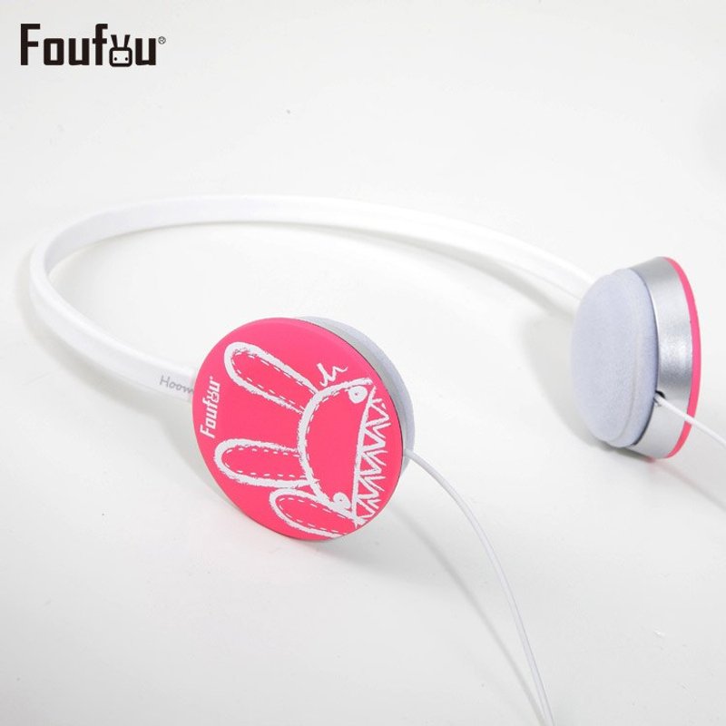 《Foufou》-头戴式全彩耳机-Foufou x hoomia-倒栽葱(经典白桃版) - 耳机 - 其他金属 粉红色