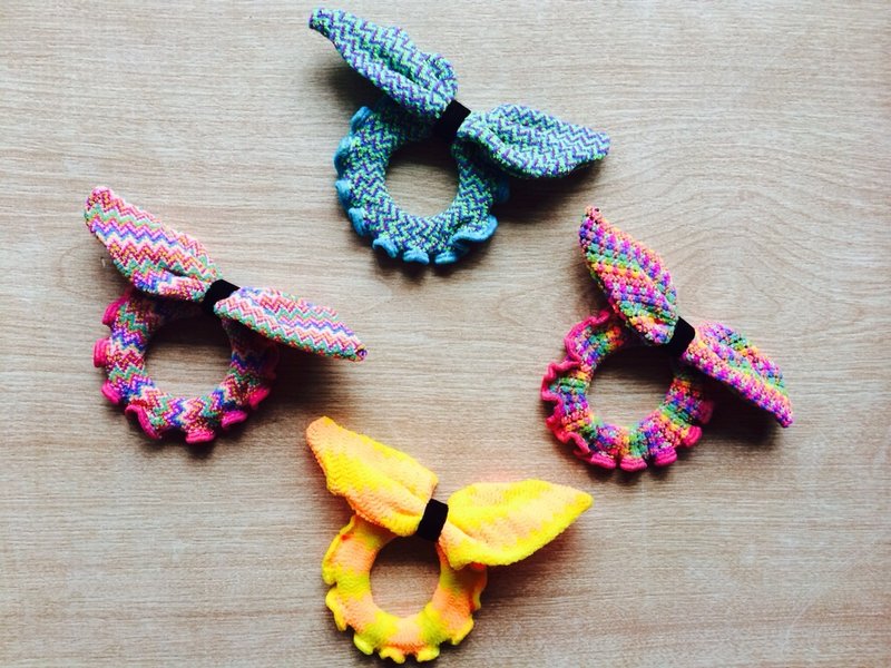 甜甜圈 发圈 4个一组 小天使兔耳系列 - 发饰 - 其他材质 多色