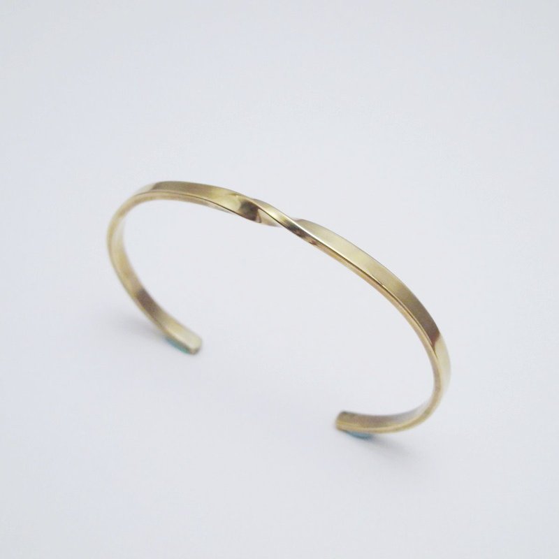 【MUCHU沐橘】简约。扭转黄铜手环(3mm) SB034 - 手链/手环 - 其他金属 金色