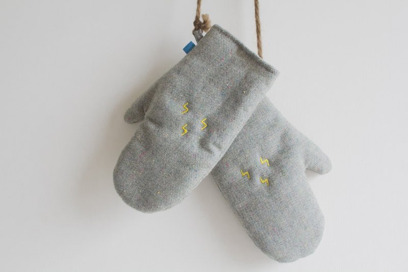 闪电拳击手套 / 保暖手套（灰绿色） - 手套 - 其他材质 绿色