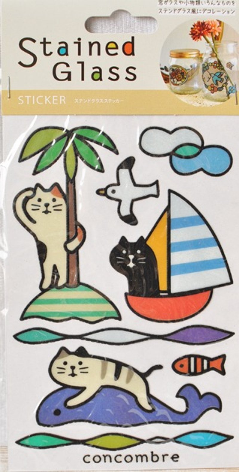 【日本Decole】concombre系列 夏日风情彩绘玻璃风格壁贴 - 墙贴/壁贴 - 塑料 蓝色