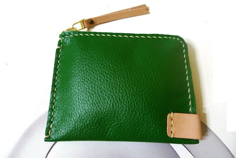 TOP1便利钞票零钱包-夏绿双色(限量皮款) - 皮夹/钱包 - 真皮 绿色