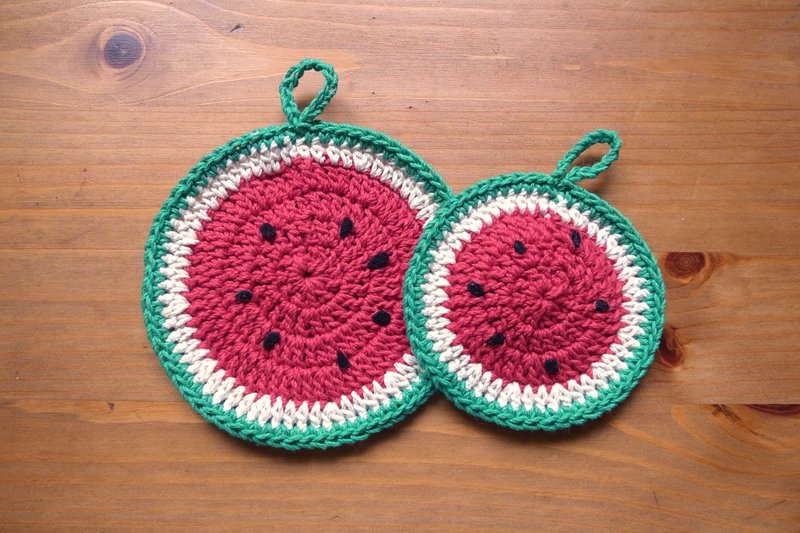 西瓜好甜杯垫  小颗 - 杯垫 - 其他材质 红色