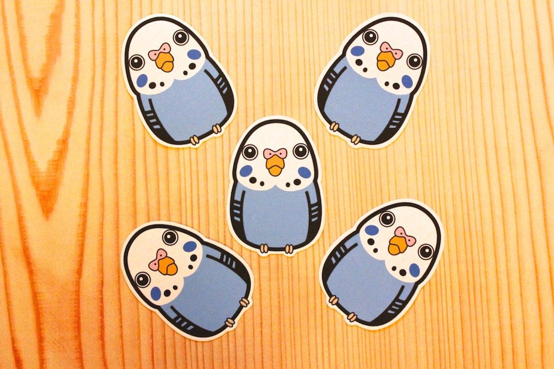幸福限定。Happiness Only 。俏皮蓝白小虎皮贴纸（五枚） - 贴纸 - 纸 
