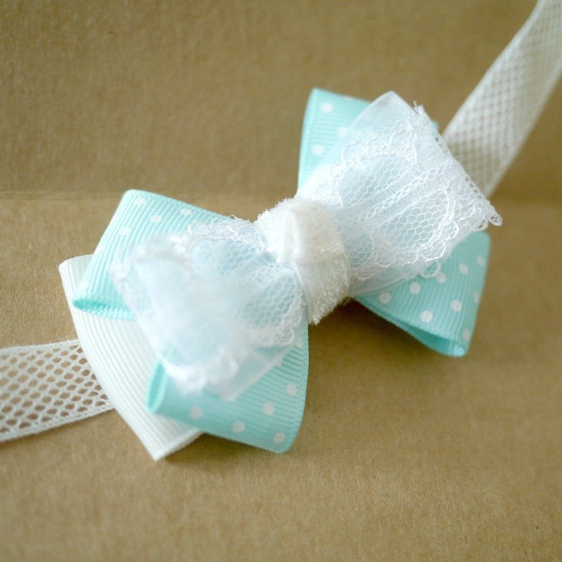 Frozen冰雪奇缘主题色（Elsa公主）蕾丝发夹 - 围嘴/口水巾 - 丝．绢 绿色