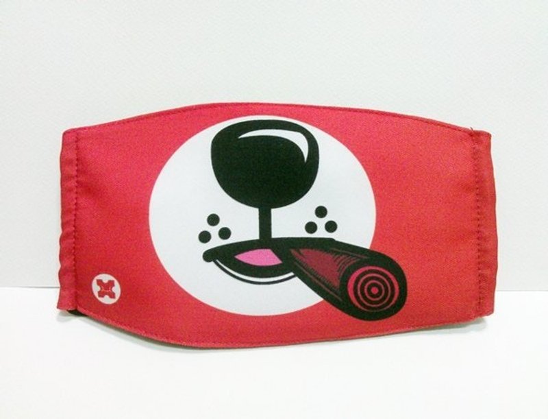 手工印制口罩-熊抽菸系列(单色底共三色) - 口罩 - 其他材质 多色