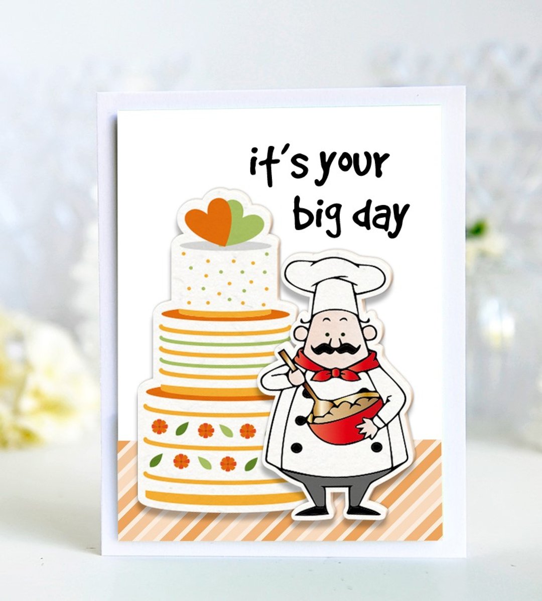 3张It's your big day/结婚贺卡或生日贺卡/纯手工英文卡片 - 卡片/明信片 - 纸 多色