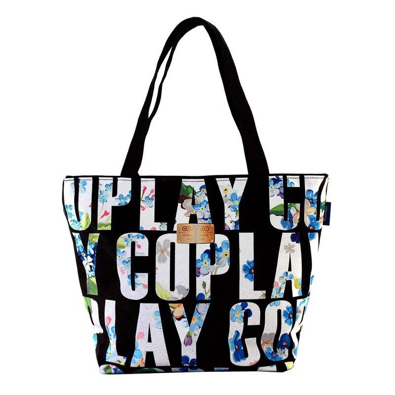 COPLAY三周年纪念包 | 花漾COPALY │托特包 │肩背包│手提包│帆布包│随身包 | 侧背包 | 防泼水两用包 | 妈妈包 - 侧背包/斜挎包 - 防水材质 黑色