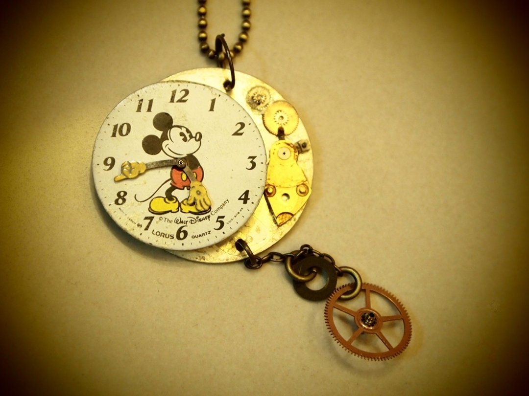 Mickey 60s 日本古董表Steampunk 项炼 - 项链 - 其他材质 白色
