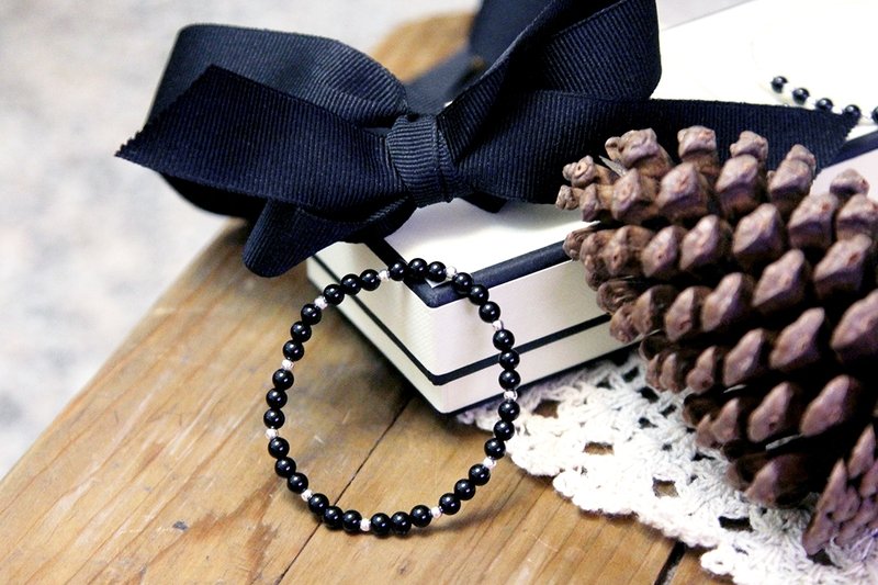 925纯银系列_夜空_黑曜石 - 手链/手环 - 宝石 黑色