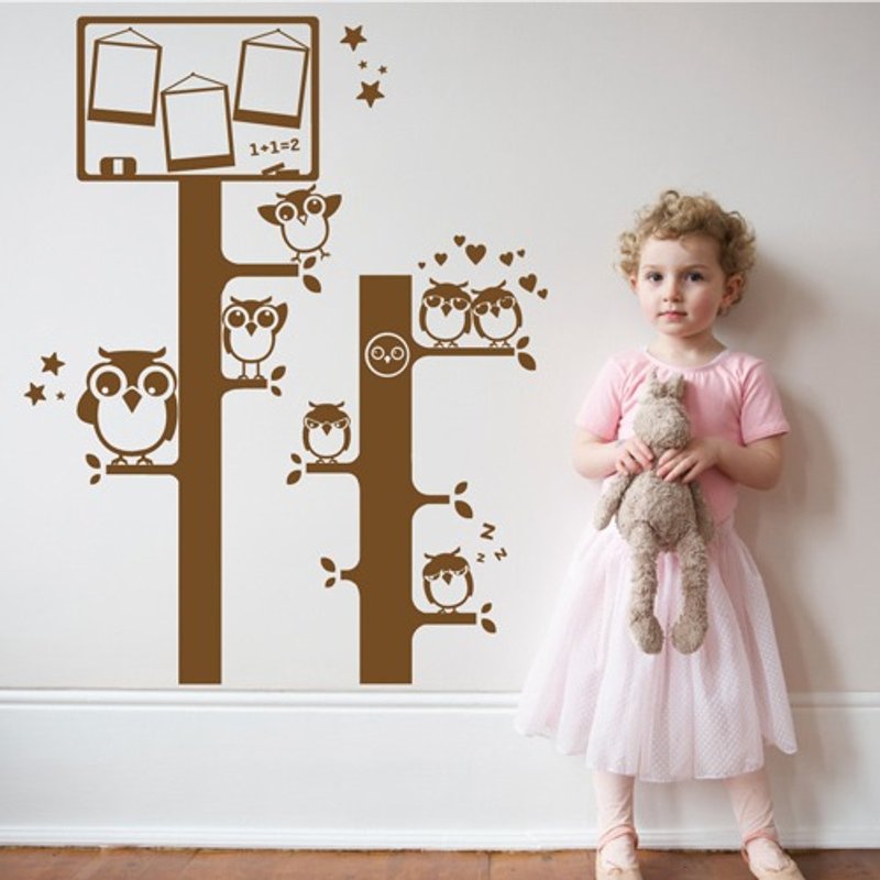 《Smart Design》创意无痕壁贴◆猫头鹰相框 - 墙贴/壁贴 - 塑料 咖啡色