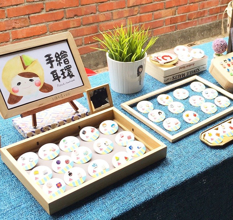 手绘耳环 $390系列二对入期间限定优惠组/自由搭配 - 耳环/耳夹 - 其他材质 多色