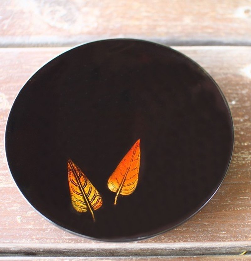 75【秋收】天然漆点心盘 - 浅碟/小碟子 - 木头 
