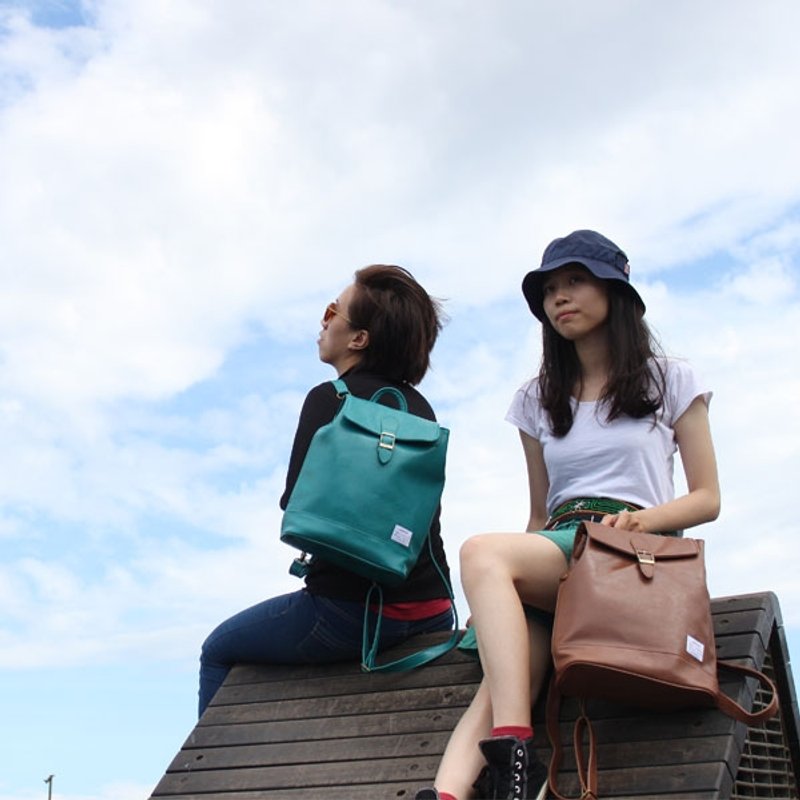 咖啡童话小后背包【am-0223】 - 后背包/双肩包 - 人造皮革 咖啡色