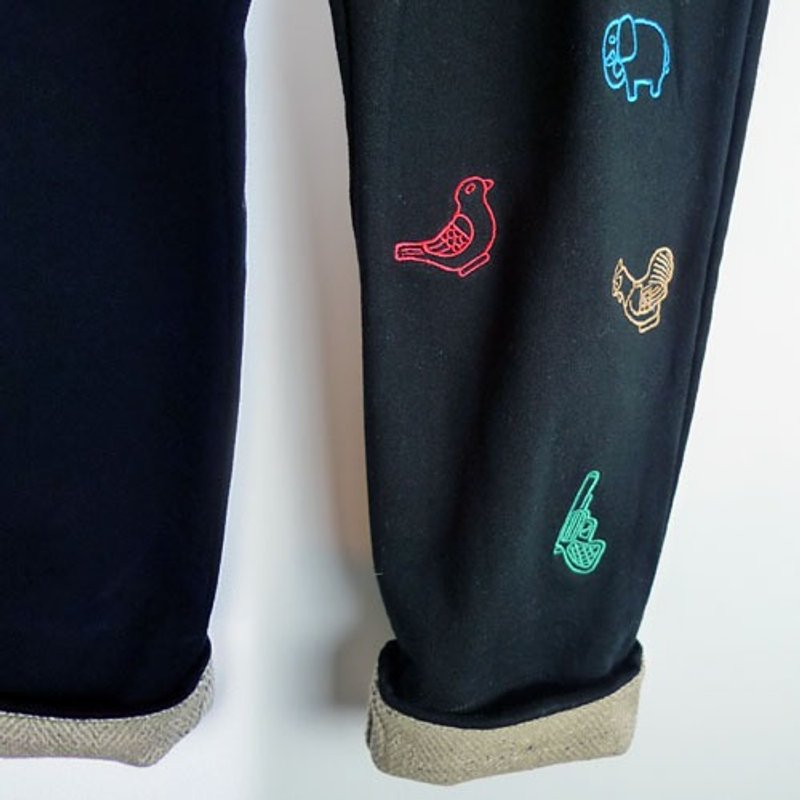 ：Urb.【鸡蛋糕】低档裤 / 黑 - 女装长裤 - 棉．麻 黑色