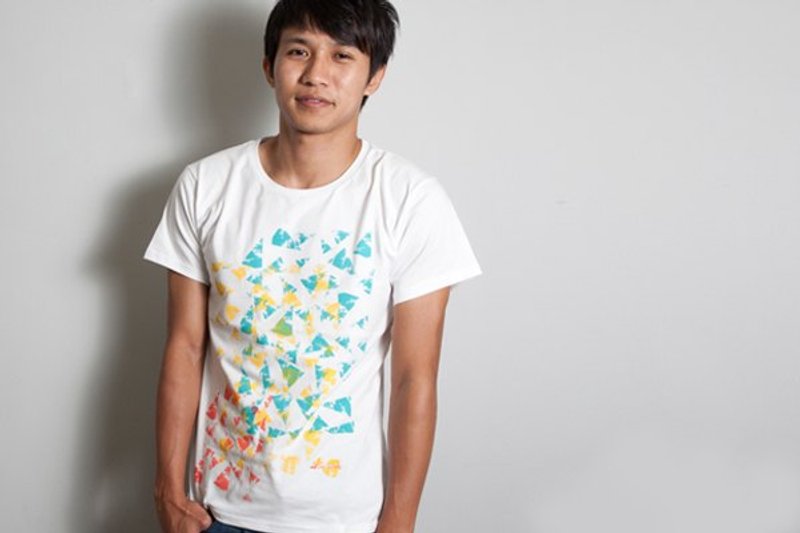 手绘手印TEE 【 Triangle 】男/女 - 男装上衣/T 恤 - 棉．麻 多色