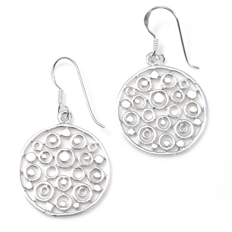 纯银耳环 卷银艺术-正圆 925纯银 耳环-64DESIGN - 耳环/耳夹 - 纯银 灰色