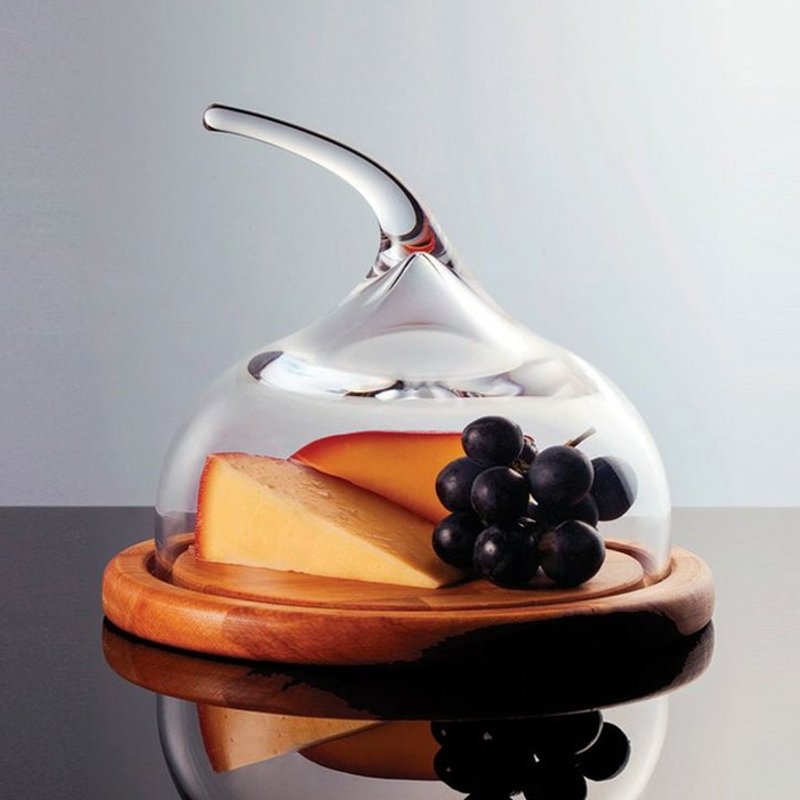 HYJ 奶油造型 玻璃蛋糕盘 - 浅碟/小碟子 - 玻璃 白色