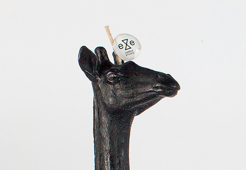 黑色长颈鹿造型蜡烛 Giraffe Candle - 蜡烛/烛台 - 蜡 黑色