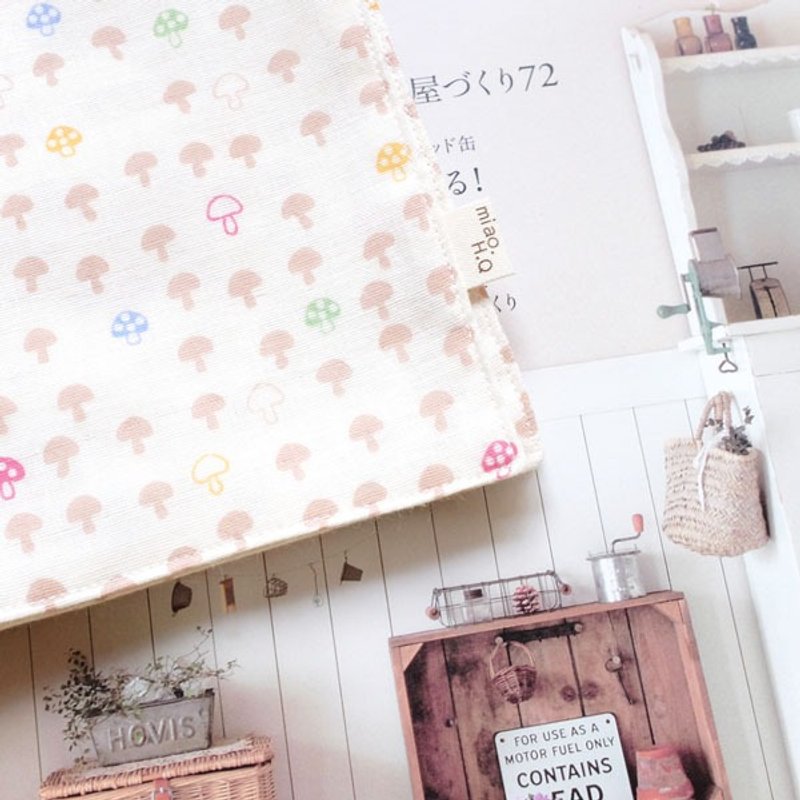 四季必备小物，森林mini蘑菇二重纱手帕 - 其他 - 其他材质 卡其色