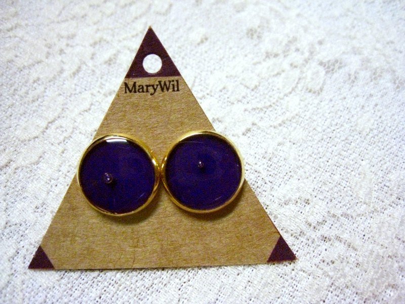 MaryWil彩虹系列-紫紫耳环 - 耳环/耳夹 - 其他金属 紫色