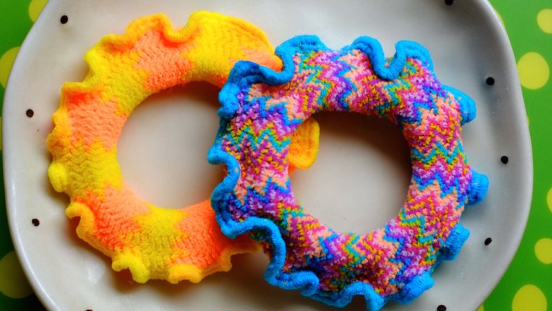 甜甜圈 发圈 2个一组 午茶系列 2个一组 - 发饰 - 其他材质 多色