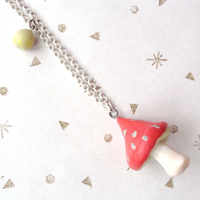 [tomoq]彩色蘑菇项链5号 - 项链 - 塑料 多色