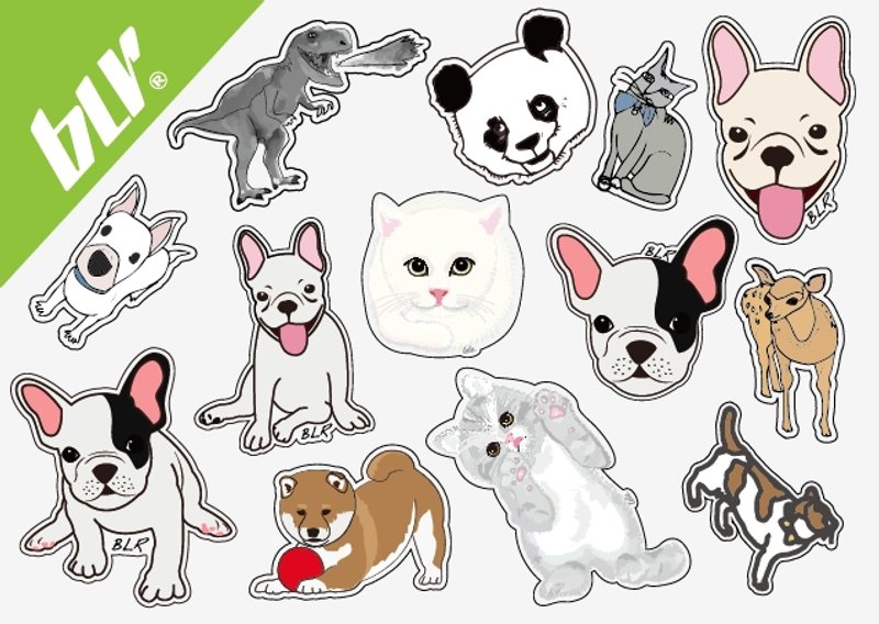 BLR 手绘系列 造型贴纸组 绿标组合 - 贴纸 - 纸 绿色