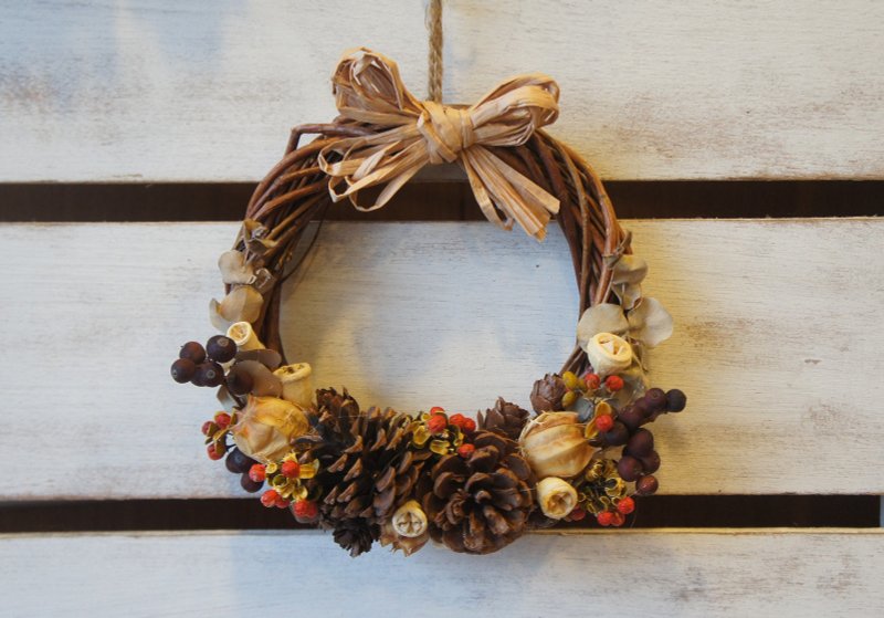 手作自然风果实圣诞花圈/圣诞装饰~ - 植栽/盆栽 - 植物．花 