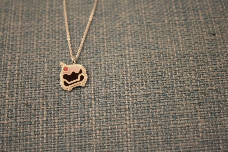 糖果屋/巧克力蛋糕沙发纯银链 - 项链 - 其他金属 咖啡色